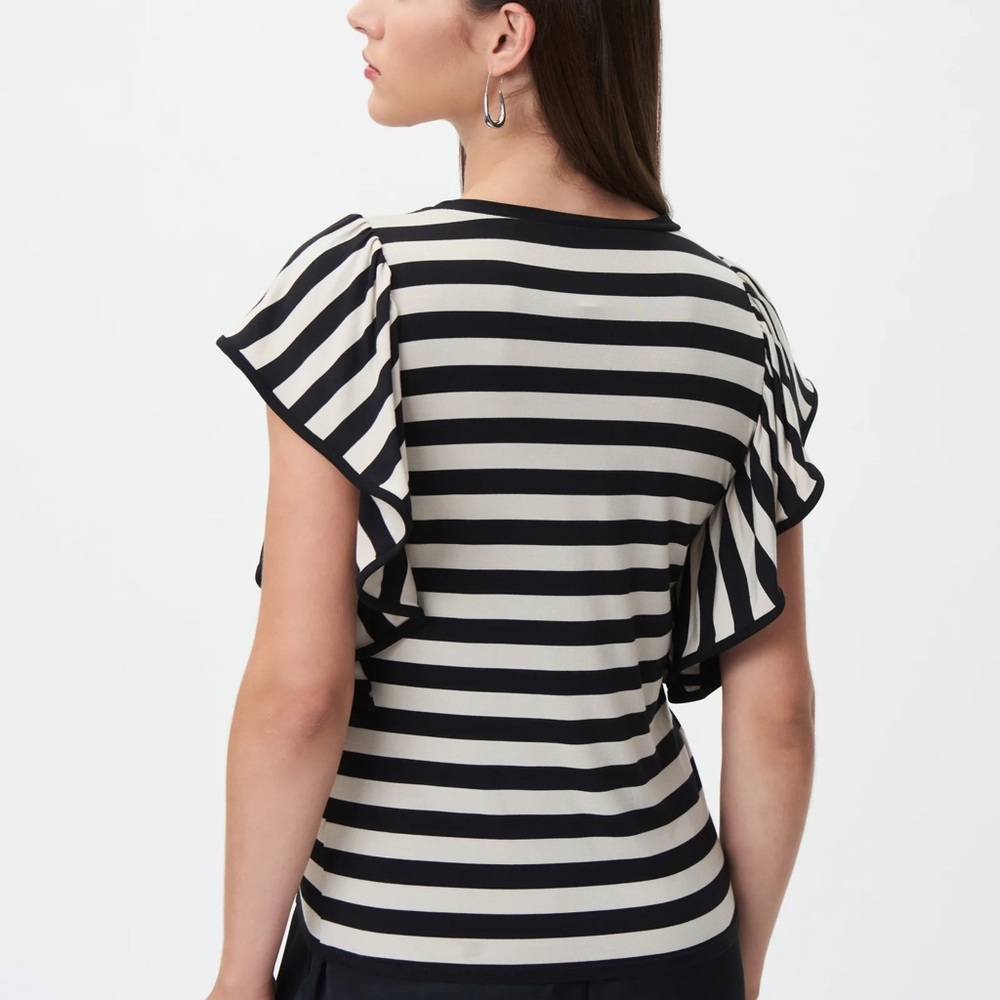 Joseph Ribkoff Fitted Riffle Sleeve Top - Picture 3 of 3
